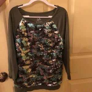 Sequin camo Justice shirt